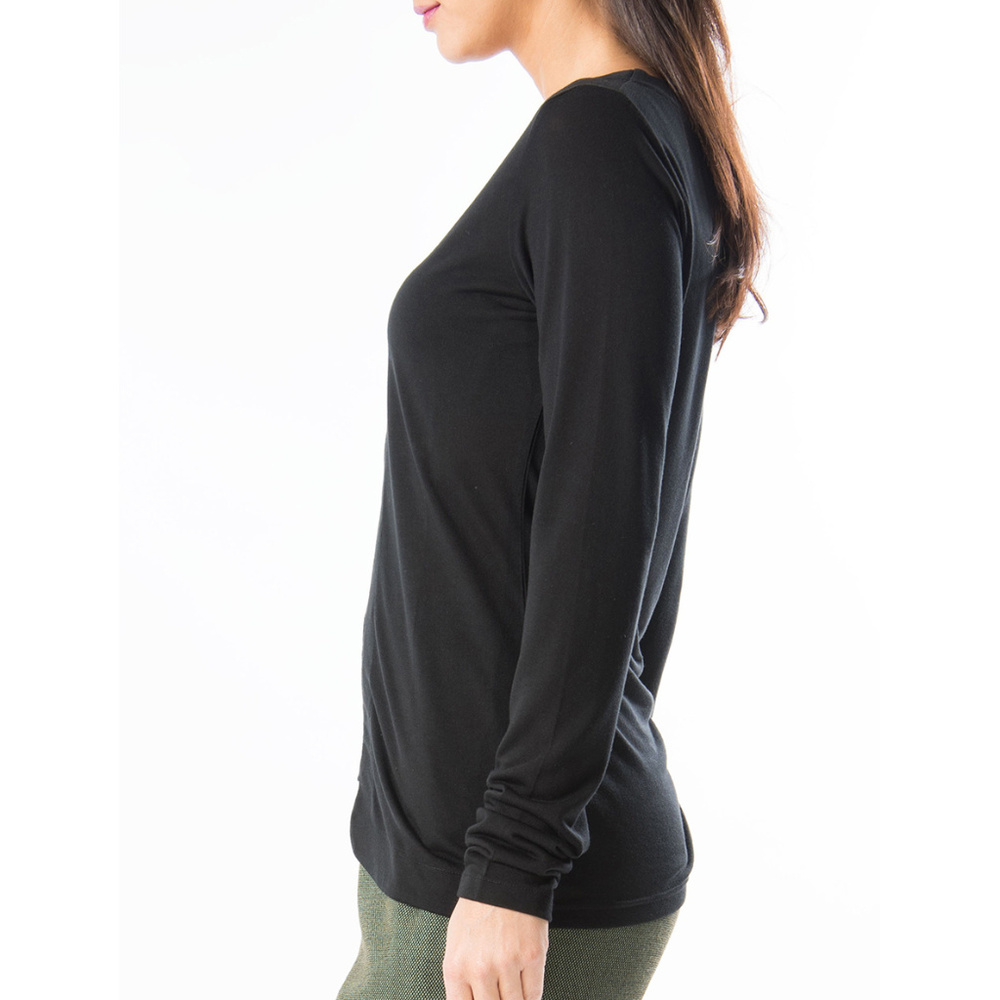 Skunkfunk | Black Long Sleeve Sheer Panel Top - Picture 3 of 4